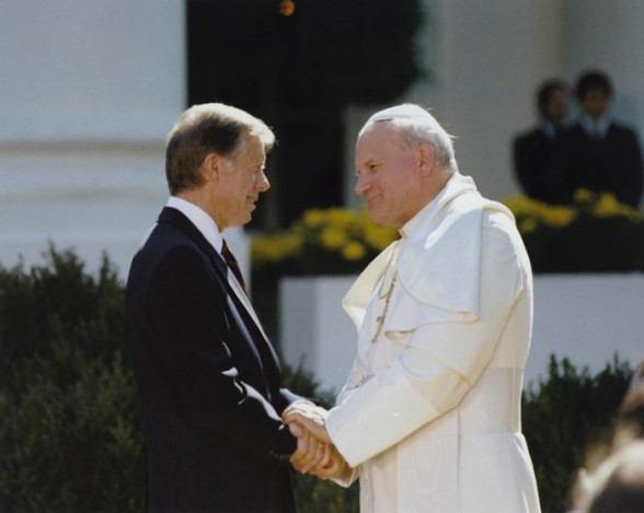 President Jimmy Carter with Pope John Paul II, photograph by Bill Fitz-Patrick, October 6, 1979