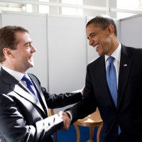President Obama with Russia's President Medvedev