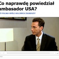 U.S. Ambassador to Poland Lee A. Feinstein being interviewed by TVN24.