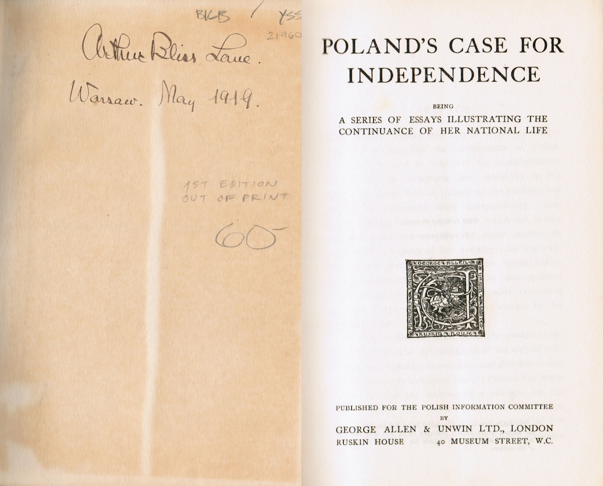 Case For Poland's Independence-Arthur Bliss Lane