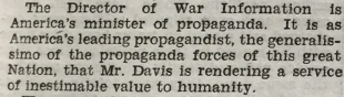 OWI Director Called Minister of Propaganda by Rep. Louis L. Ludlow March 29 1944