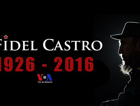 Voice of America (VOA) Latin American Division Spanish Service graphic posted as VOA Spanish Facebook page cover image following the death in 2016 of Cuban communist leader Fidel Castro. The Voice of America is part of the $800-million (average annual budget) federal U.S. Agency for Global Media (USAGM).