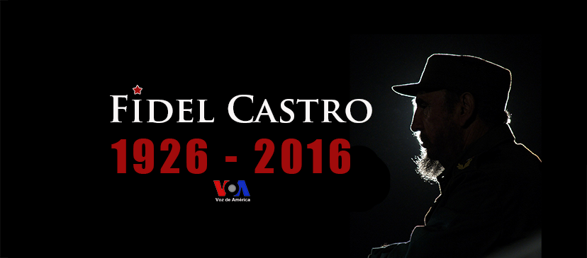 Voice of America (VOA) Latin American Division Spanish Service graphic posted as VOA Spanish Facebook page cover image following the death in 2016 of Cuban communist leader Fidel Castro. The Voice of America is part of the $800-million (average annual budget) federal U.S. Agency for Global Media (USAGM).